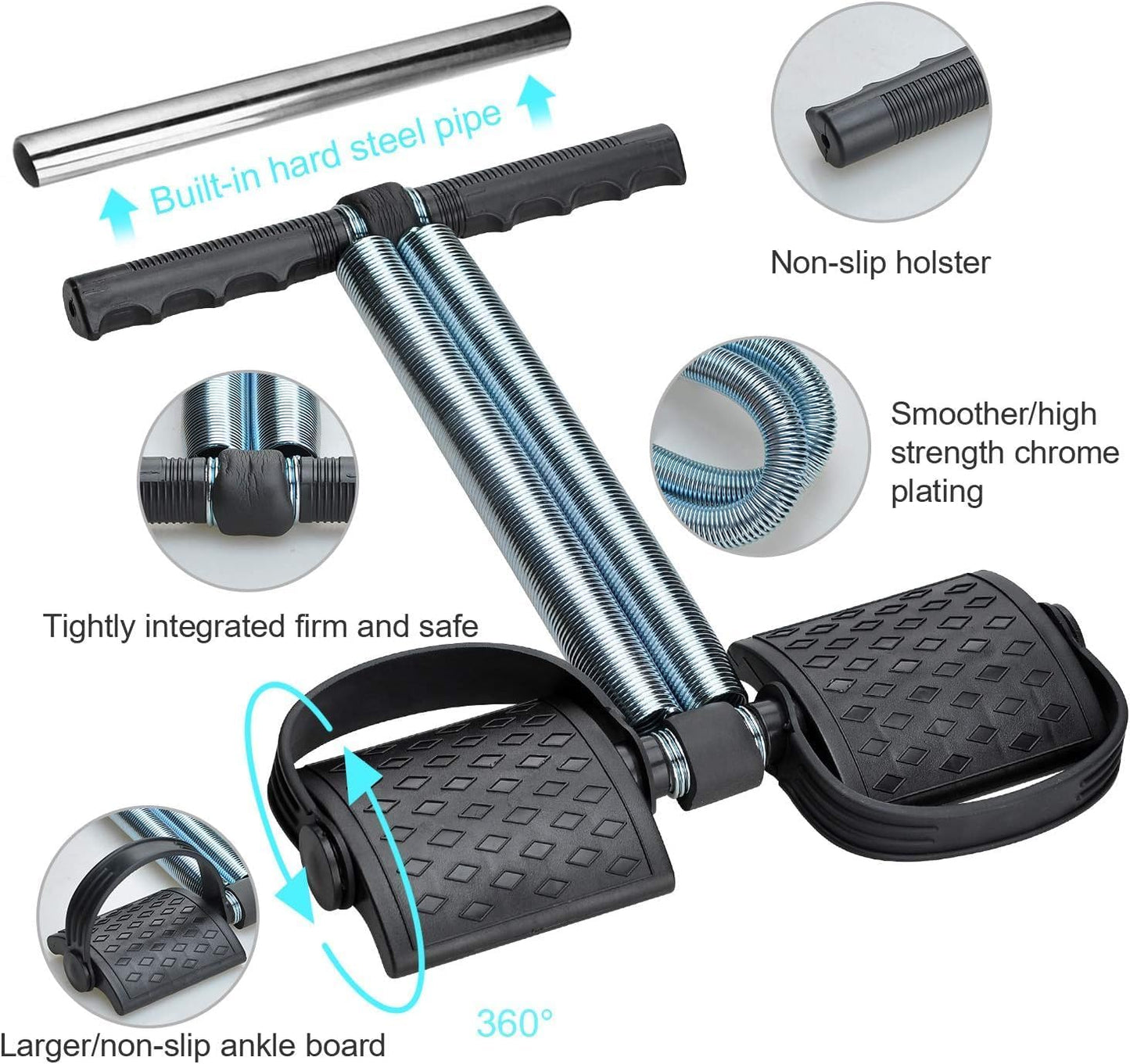 Tummy Trimmer Double, Portable Home Gym with Elastic Exercise Bands