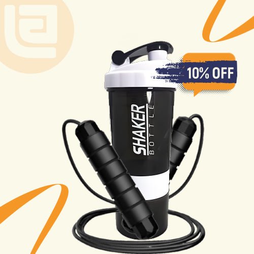 Hydration & Energy Bundle Protein Shaker Bottle + Jump Rope - Ewago
