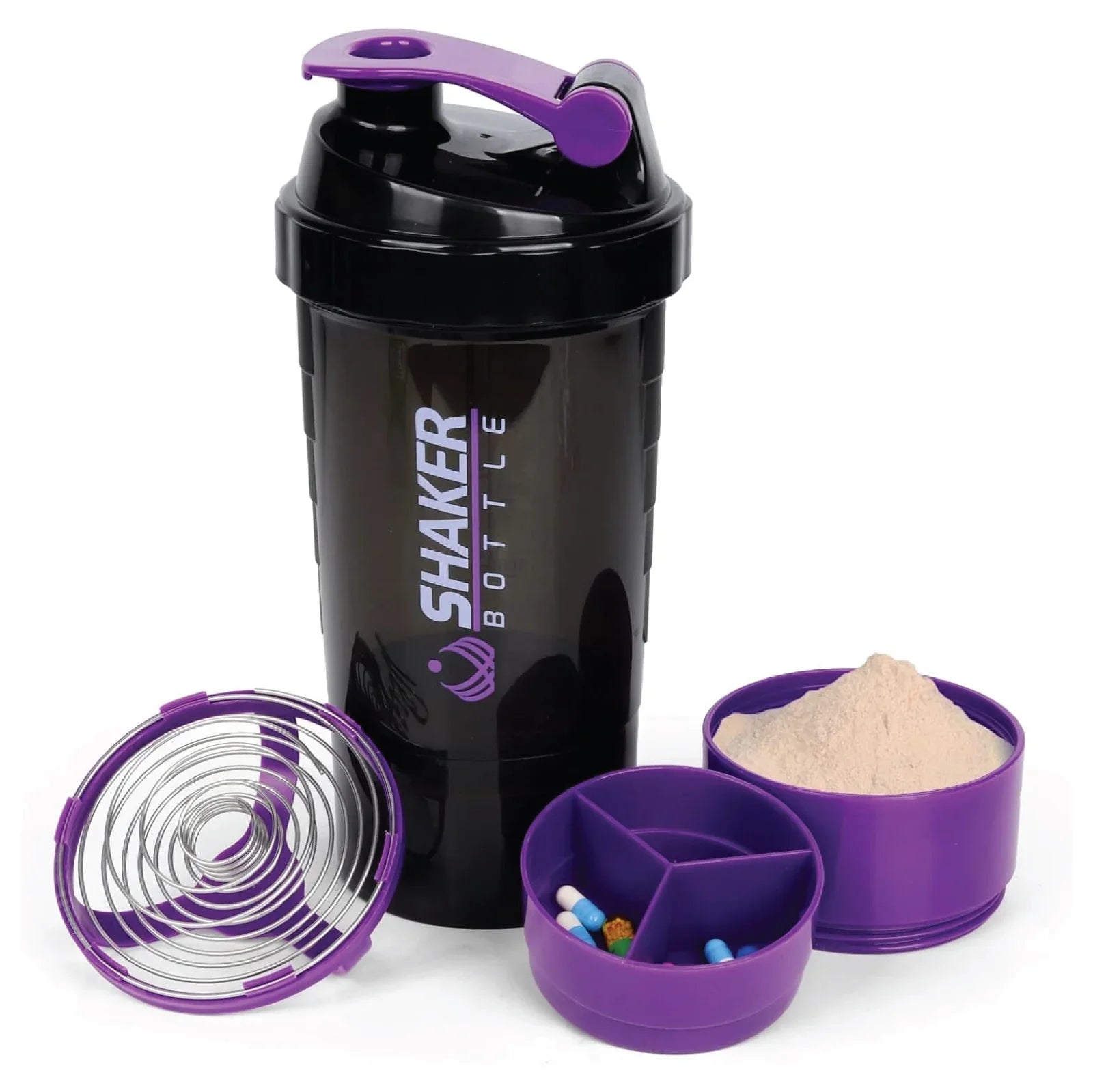Protein Shaker Bottle 500ml – Leak - Proof Gym Mixer with Whisk - Ewago