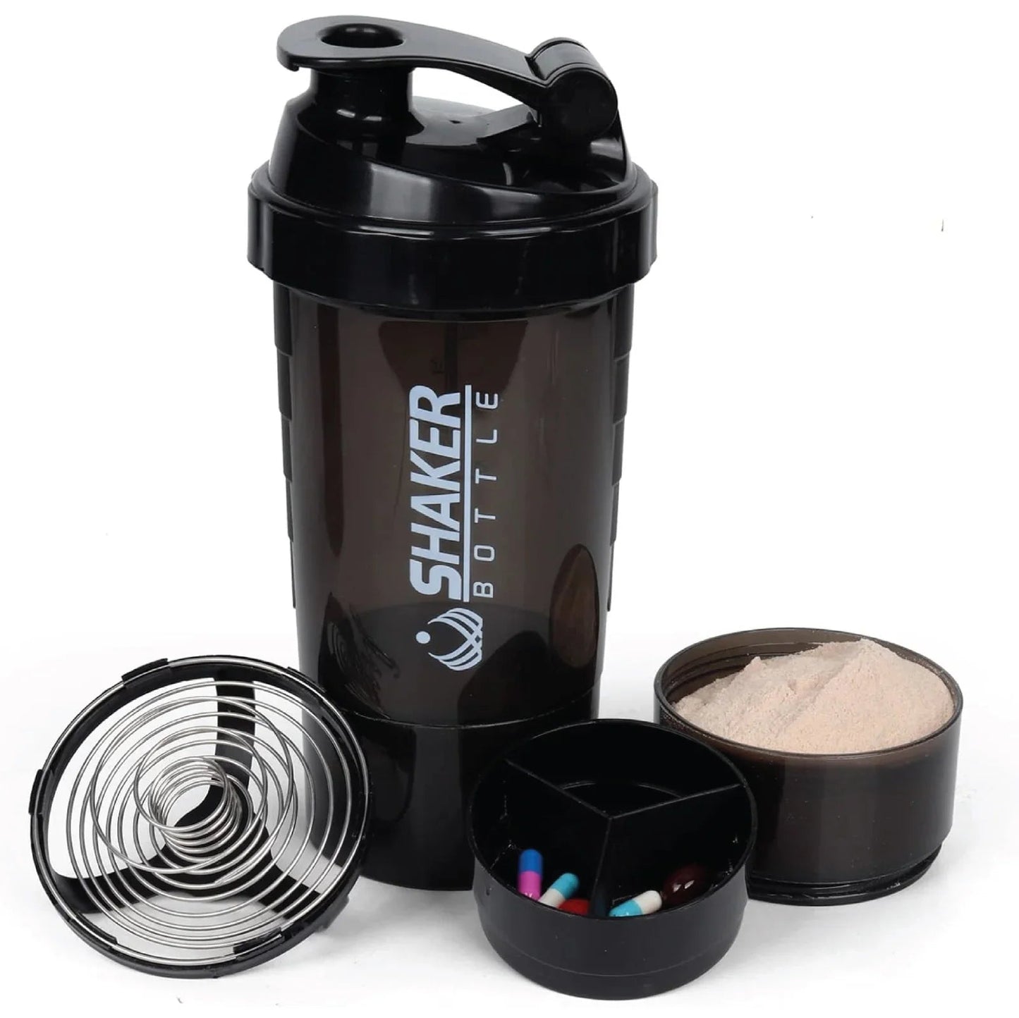 Protein Shaker Bottle 500ml – Leak - Proof Gym Mixer with Whisk - Ewago