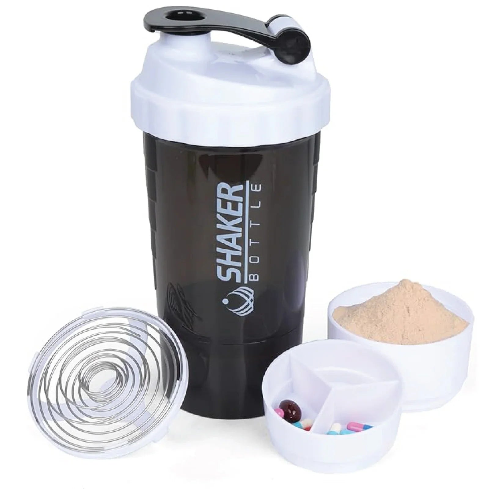 Protein Shaker Bottle 500ml – Leak - Proof Gym Mixer with Whisk - Ewago