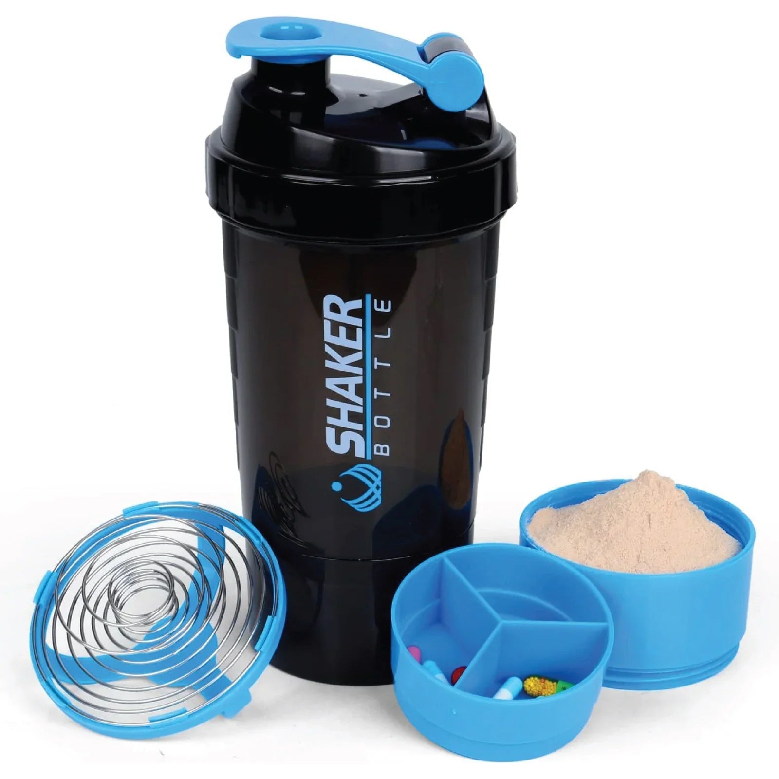 Protein Shaker Bottle 500ml – Leak - Proof Gym Mixer with Whisk - Ewago