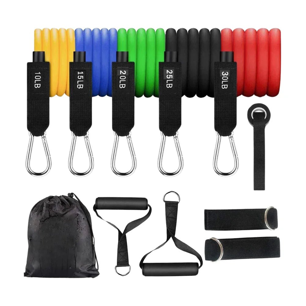 Resistance Bands, 11 Piece Bands Set with Handles for Men and Women Fitness - Ewago