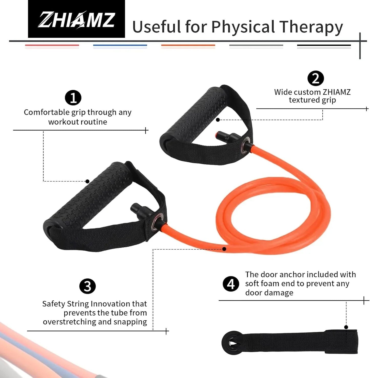 Resistance Bands, 11 Piece Bands Set with Handles for Men and Women Fitness - Ewago