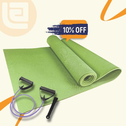 Yoga Essentials Kit Yoga Mat (8mm) + Resistance Bands Set - Ewago